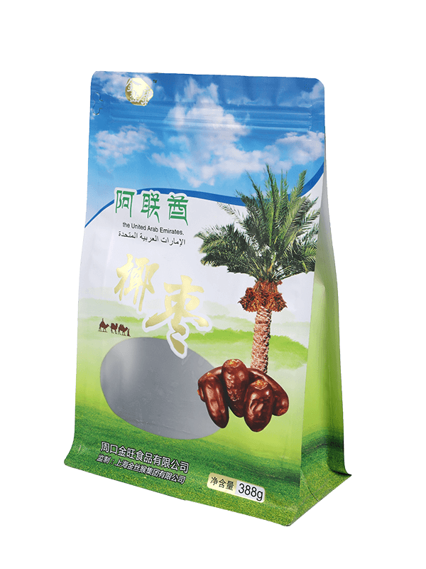 Beg bawah rata dengan tingkap di hadapan untuk pembungkusan makanan kering