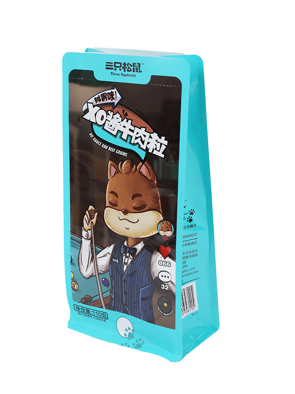 Beg cetakan tersuai berdiri dengan zip di atas untuk pembungkusan makanan