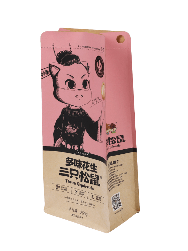 Logo percetakan beg plastik tersuai gaya baharu untuk bahan kitar semula pembungkusan makanan kacang tanah